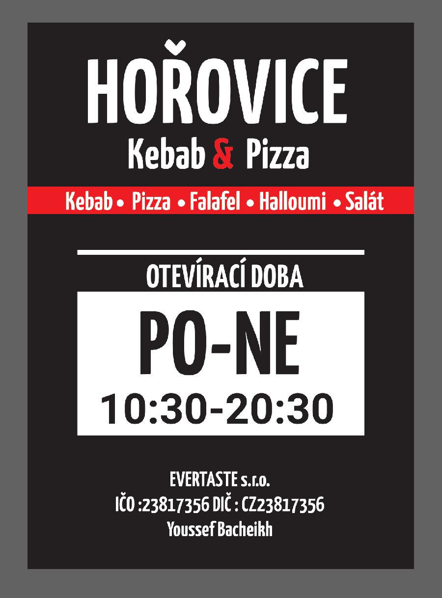 Nabídka kebabů v Hořovicích